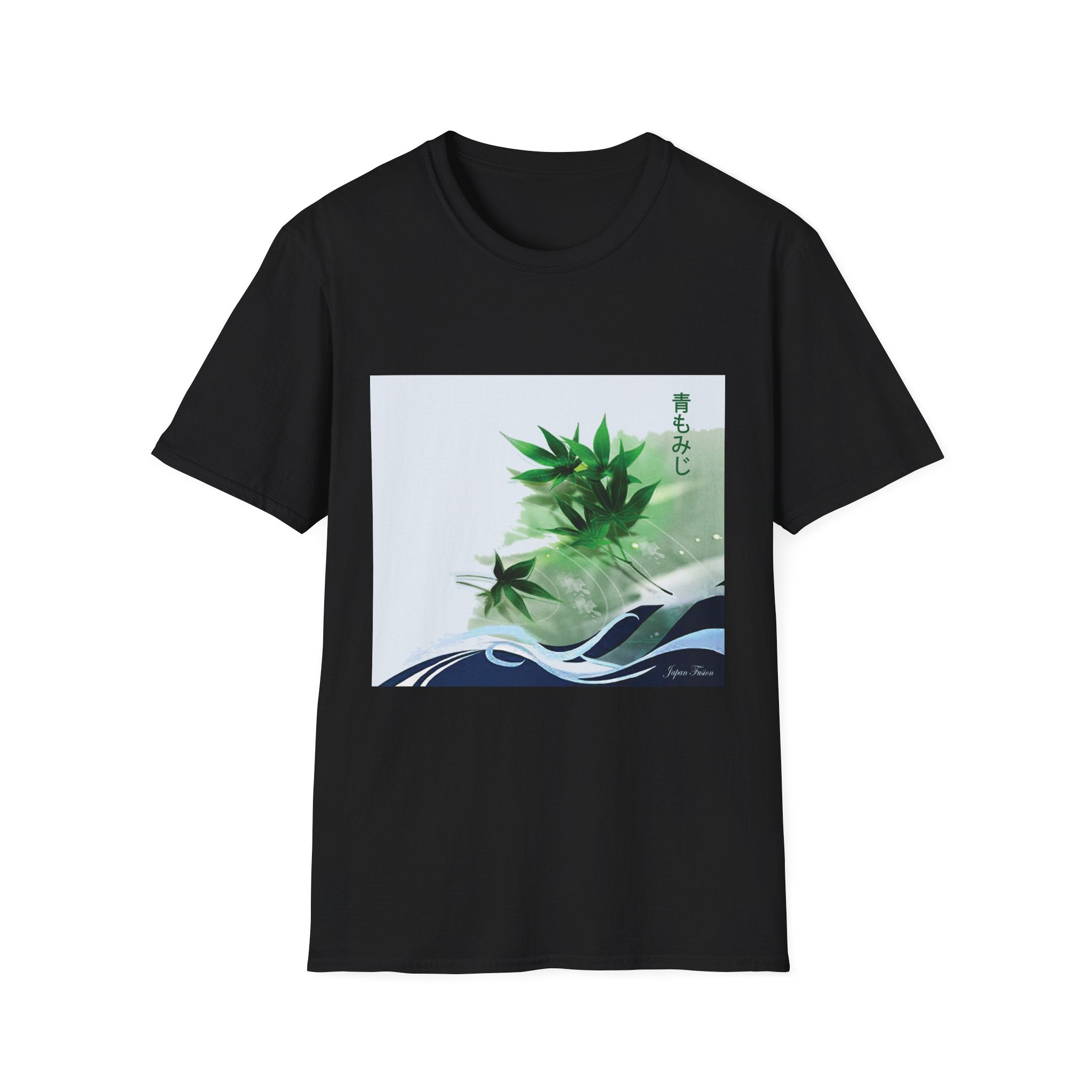 Japan Fusion Maple in Stream Japanese autumn nature art unisex graphic t-shirt