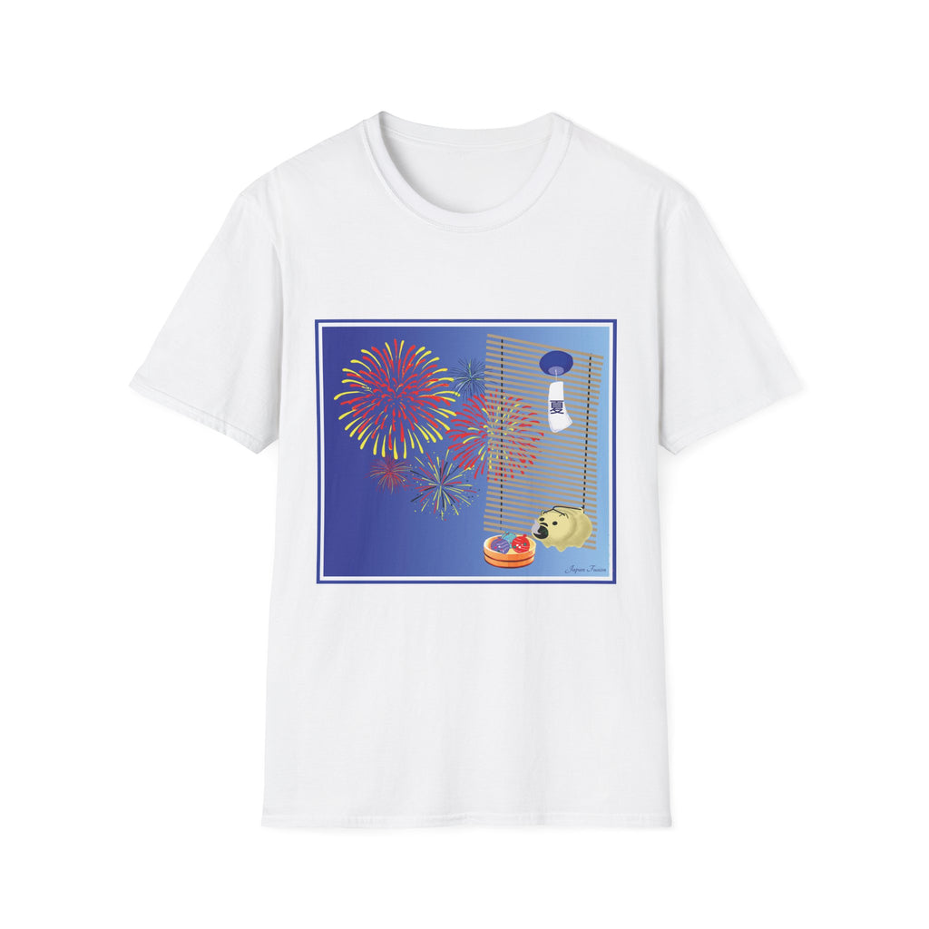 Japan Fusion Japanese Summer seasonal art unisex graphic White t-shirt
