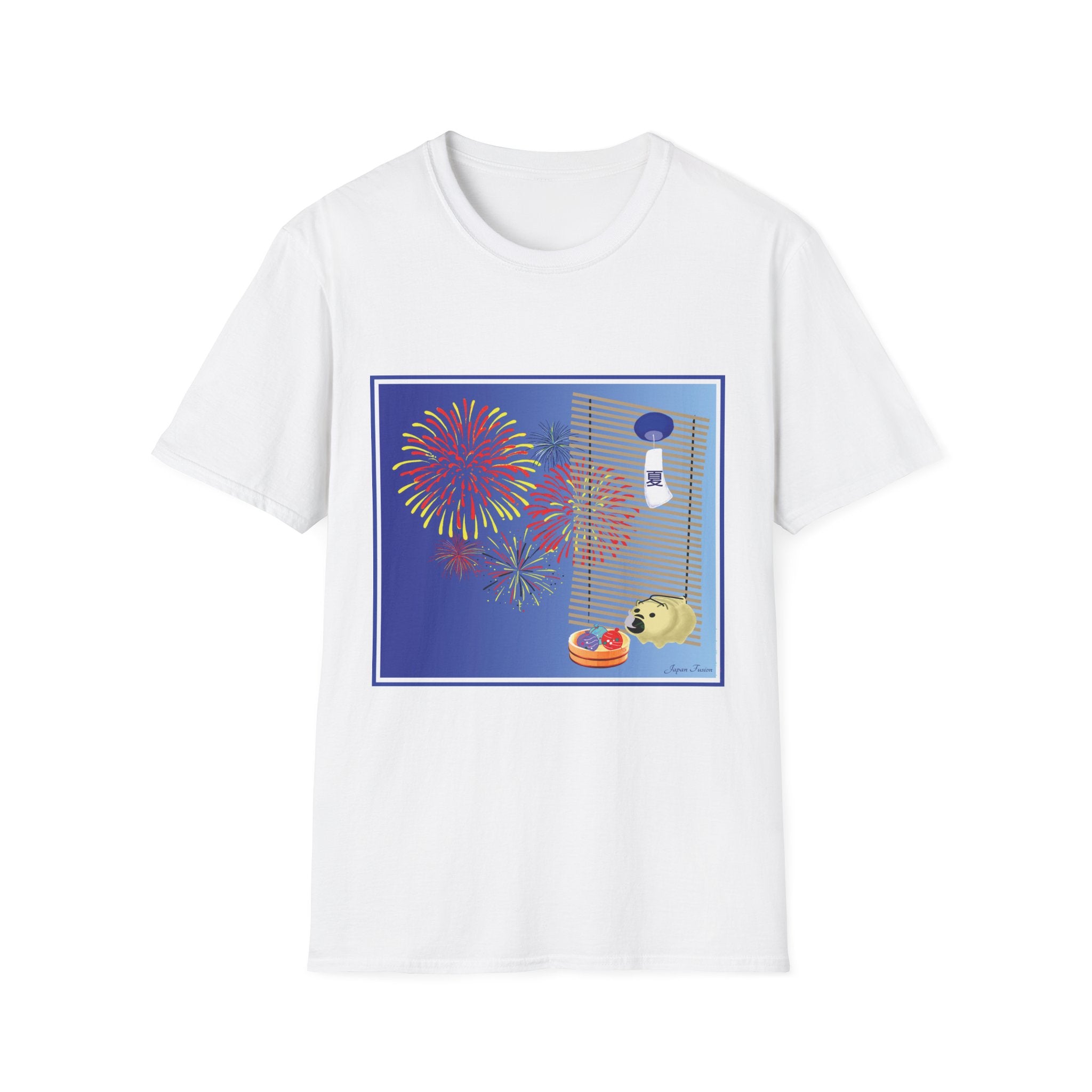 Japan Fusion Japanese Summer seasonal art unisex graphic White t-shirt