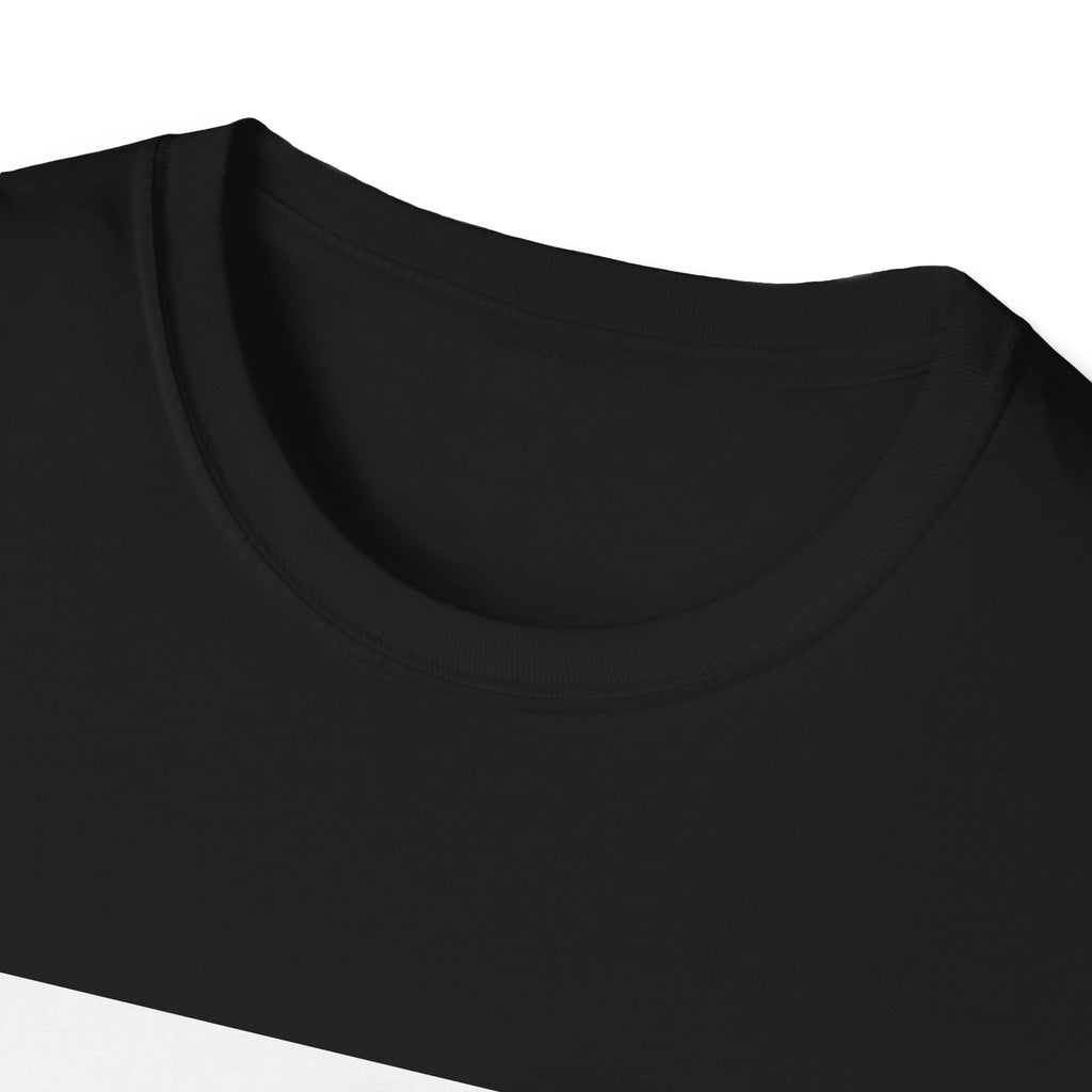 Close-up of a black t-shirt collar on a white background