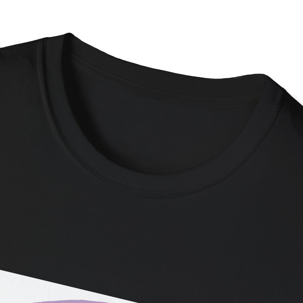 Close-up of a black t-shirt collar on a white background