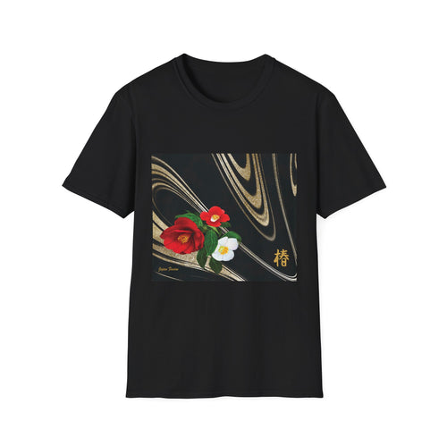 Japan Fusion - Camellia in Milky Wave - Unisex Softstyle T-Shirt | Japanese Apparel