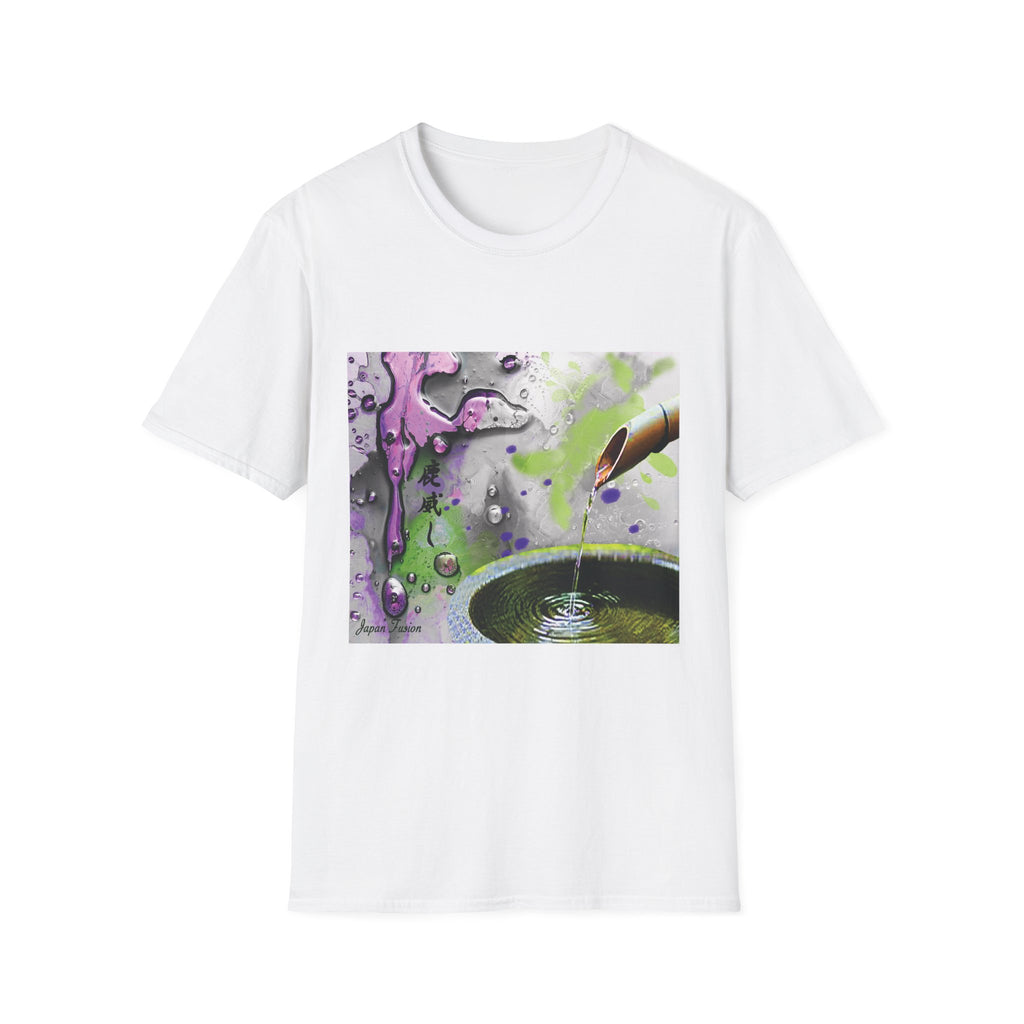 Japan Fusion Bamboo Serenity Japanese nature bamboo art unisex graphic White t-shirt